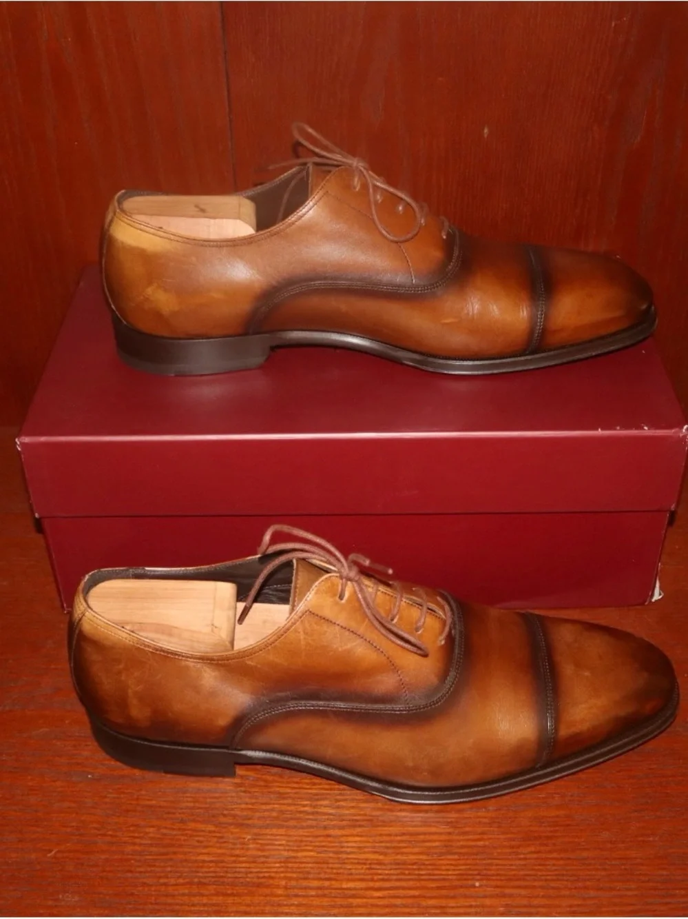 To Boot Brown Burnished Cap-Toe Oxford Lace-Up